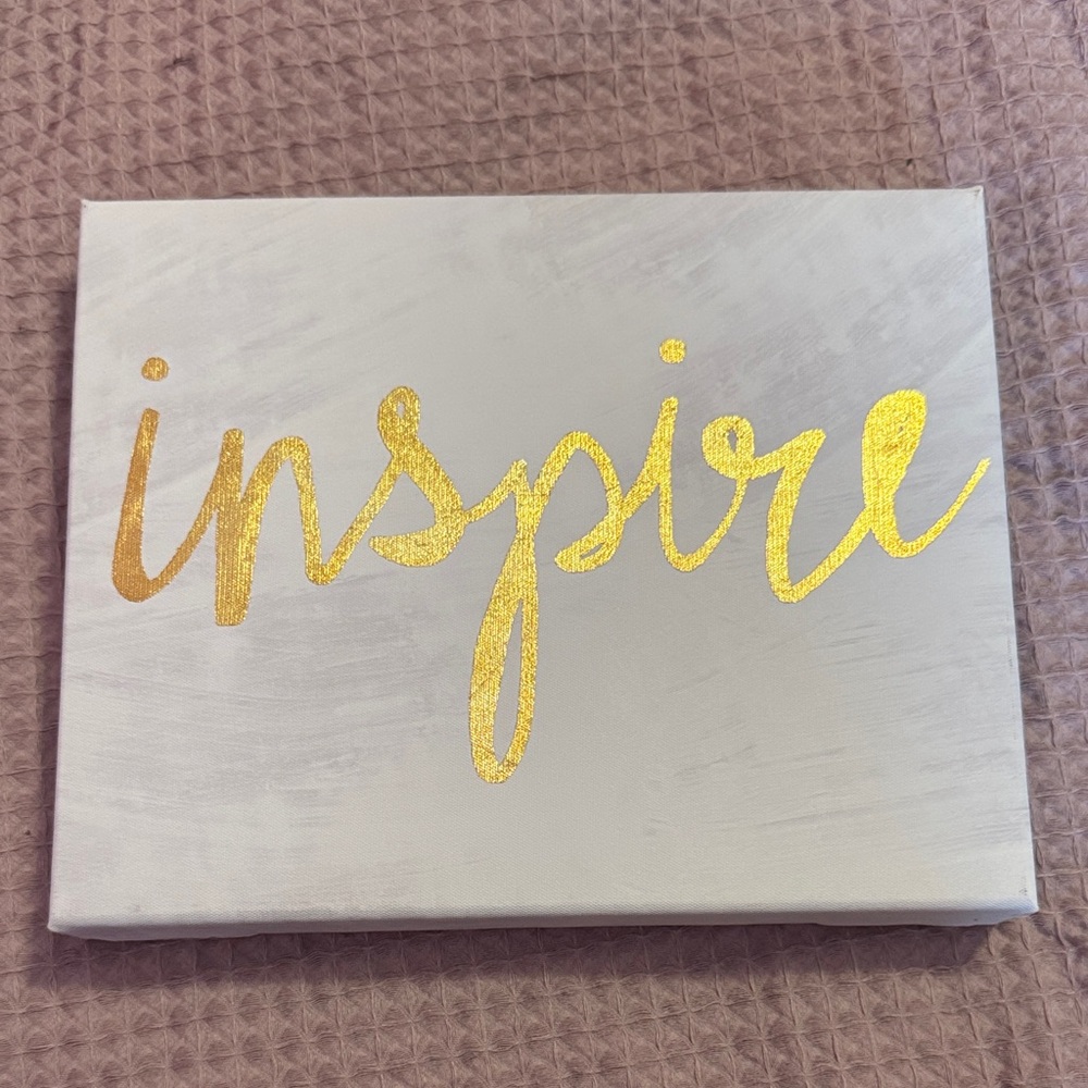 Reserved Gold Inspire Canvas Art